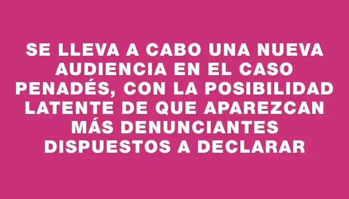 Se lleva a cabo una nueva audiencia en el caso Penadés, con la posibilidad latente de que aparezcan más denunciantes dispuestos a declarar