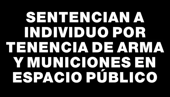 Sentencian a individuo por tenencia de arma y municiones en espacio público