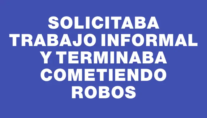 Solicitaba trabajo informal y terminaba cometiendo robos