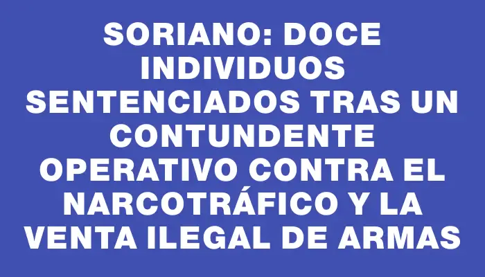 Soriano: doce individuos sentenciados tras un contundente operativo contra el narcotráfico y la venta ilegal de armas