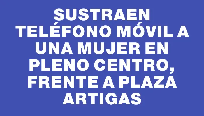 Sustraen teléfono móvil a una mujer en pleno centro, frente a Plaza Artigas