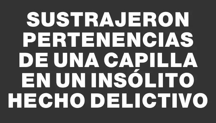 Sustrajeron pertenencias de una capilla en un insólito hecho delictivo