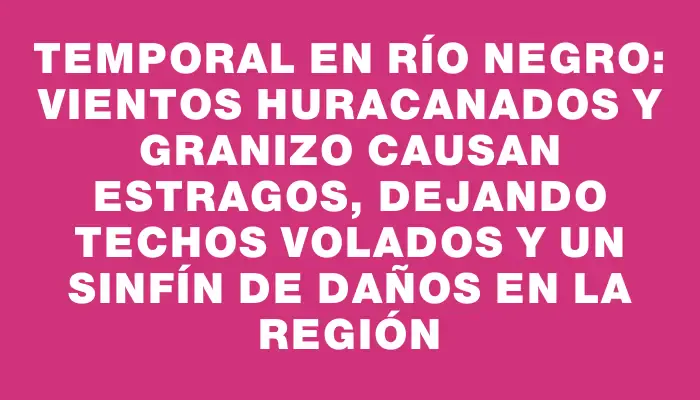 Temporal en Río Negro: Vientos huracanados y granizo causan estragos, dejando techos volados y un sinfín de daños en la región