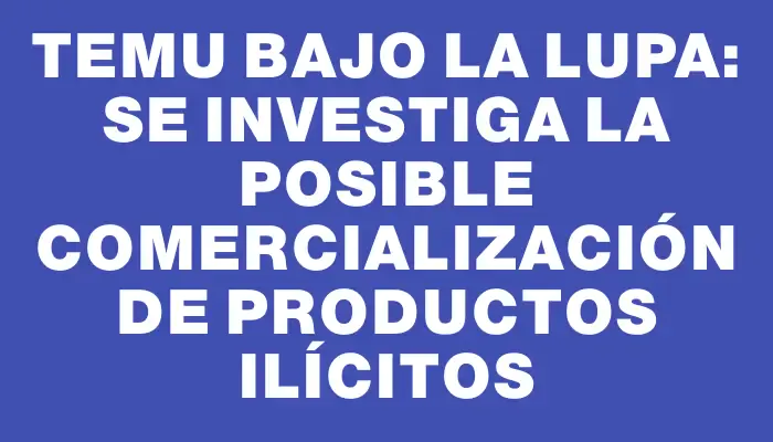 Temu bajo la lupa: se investiga la posible comercialización de productos ilícitos