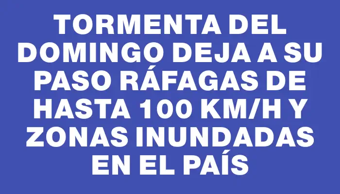 Tormenta del domingo deja a su paso ráfagas de hasta 100 km/h y zonas inundadas en el país