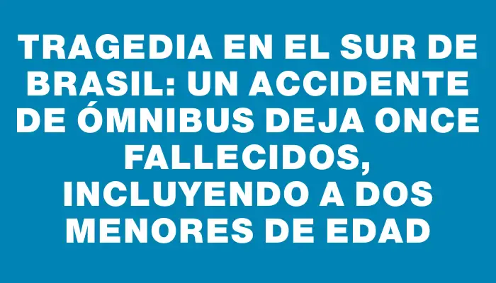 Tragedia en el sur de Brasil: un accidente de ómnibus deja once fallecidos, incluyendo a dos menores de edad