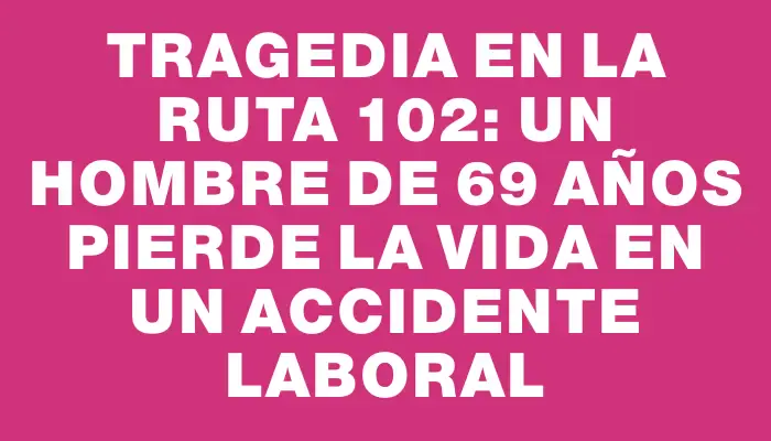 Tragedia en la ruta 102: Un hombre de 69 años pierde la vida en un accidente laboral