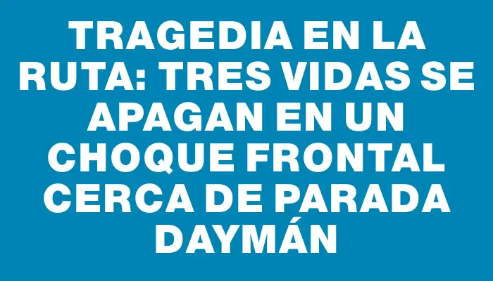 Tragedia en la ruta: tres vidas se apagan en un choque frontal cerca de Parada Daymán