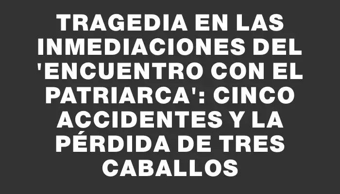 Tragedia en las inmediaciones del "Encuentro con el Patriarca": cinco accidentes y la pérdida de tres caballos