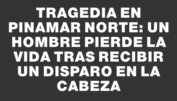 Tragedia en Pinamar Norte: un hombre pierde la vida tras recibir un disparo en la cabeza