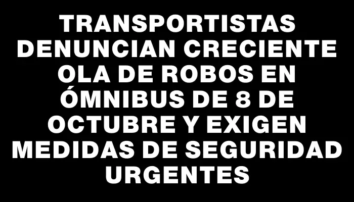 Transportistas denuncian creciente ola de robos en ómnibus de 8 de Octubre y exigen medidas de seguridad urgentes