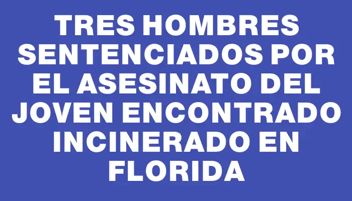 Tres hombres sentenciados por el asesinato del joven encontrado incinerado en Florida