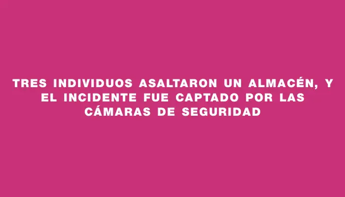 Tres individuos asaltaron un almacén, y el incidente fue captado por las cámaras de seguridad