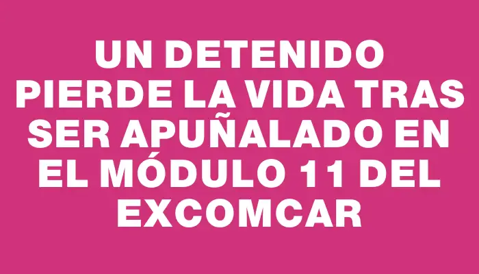 Un detenido pierde la vida tras ser apuñalado en el módulo 11 del exComcar