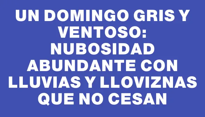 Un domingo gris y ventoso: nubosidad abundante con lluvias y lloviznas que no cesan