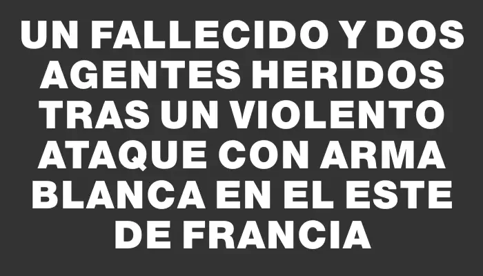 Un fallecido y dos agentes heridos tras un violento ataque con arma blanca en el este de Francia