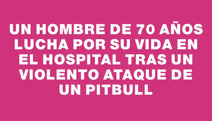 Un hombre de 70 años lucha por su vida en el hospital tras un violento ataque de un pitbull