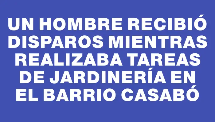 Un hombre recibió disparos mientras realizaba tareas de jardinería en el barrio Casabó