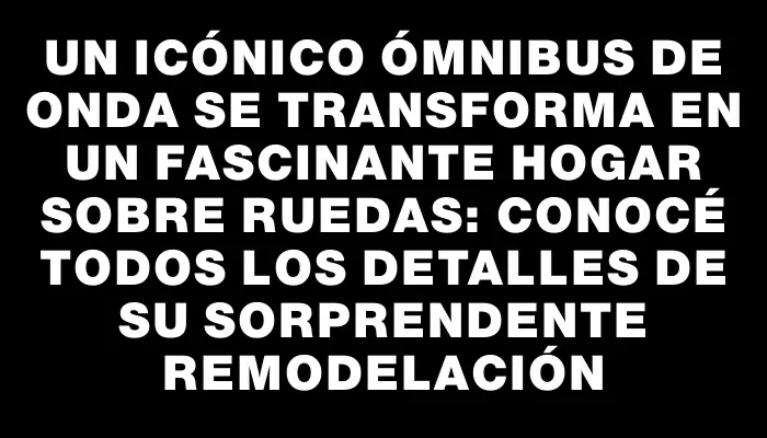 Un icónico ómnibus de Onda se transforma en un fascinante hogar sobre ruedas: conocé todos los detalles de su sorprendente remodelación