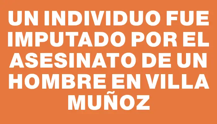 Un individuo fue imputado por el asesinato de un hombre en Villa Muñoz