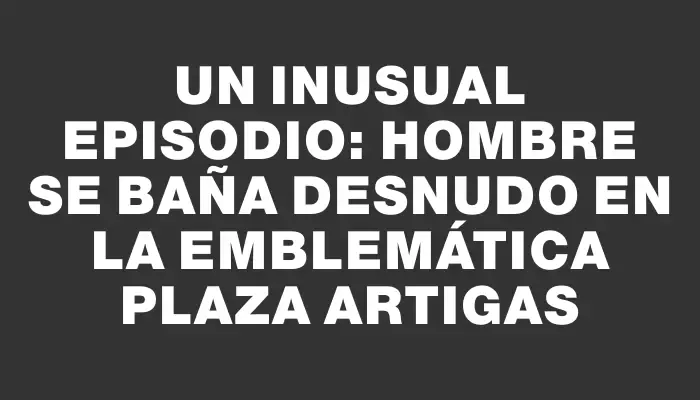 Un inusual episodio: hombre se baña desnudo en la emblemática plaza Artigas