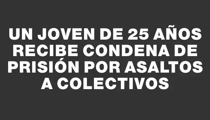 Un joven de 25 años recibe condena de prisión por asaltos a colectivos