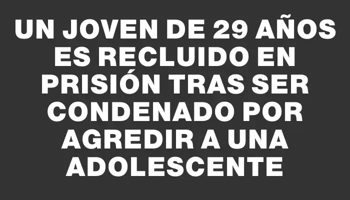 Un joven de 29 años es recluido en prisión tras ser condenado por agredir a una adolescente