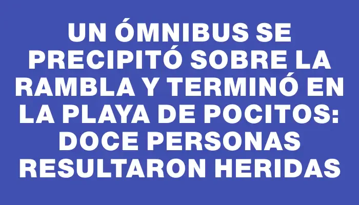 Un ómnibus se precipitó sobre la rambla y terminó en la playa de Pocitos: doce personas resultaron heridas