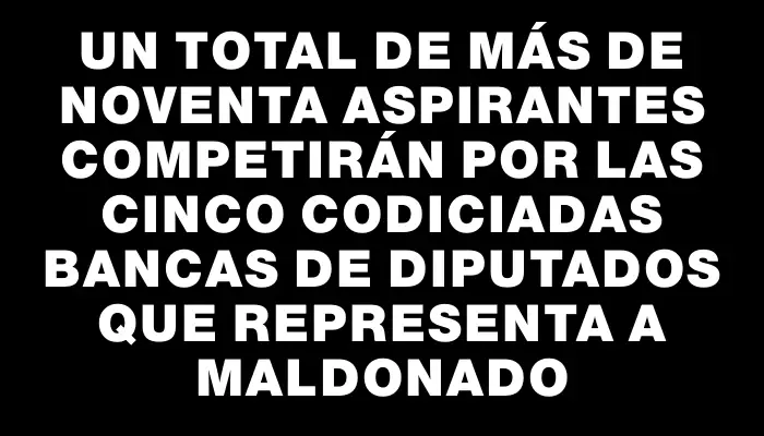 Un total de más de noventa aspirantes competirán por las cinco codiciadas bancas de diputados que representa a Maldonado