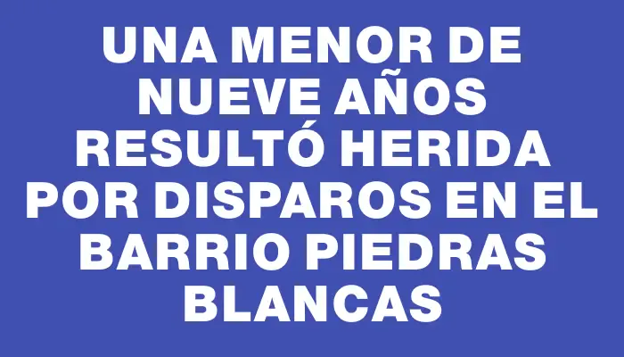 Una menor de nueve años resultó herida por disparos en el barrio Piedras Blancas