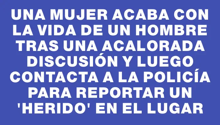 Una mujer acaba con la vida de un hombre tras una acalorada discusión y luego contacta a la Policía para reportar un "herido" en el lugar