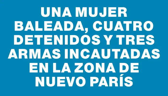 Una mujer baleada, cuatro detenidos y tres armas incautadas en la zona de Nuevo París