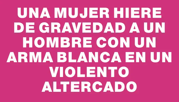 Una mujer hiere de gravedad a un hombre con un arma blanca en un violento altercado