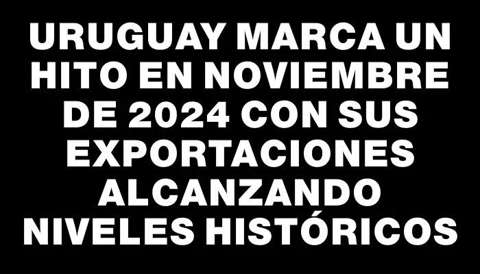 Uruguay marca un hito en noviembre de 2024 con sus exportaciones alcanzando niveles históricos