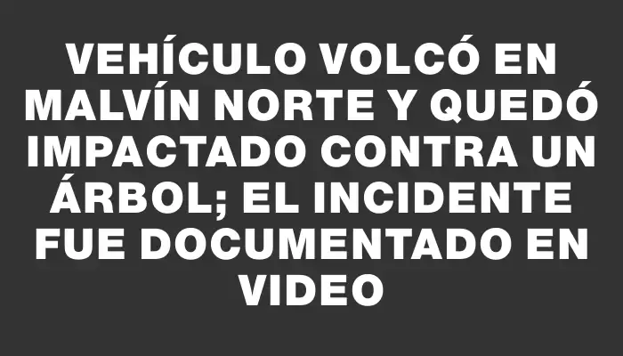 Vehículo volcó en Malvín Norte y quedó impactado contra un árbol; el incidente fue documentado en video