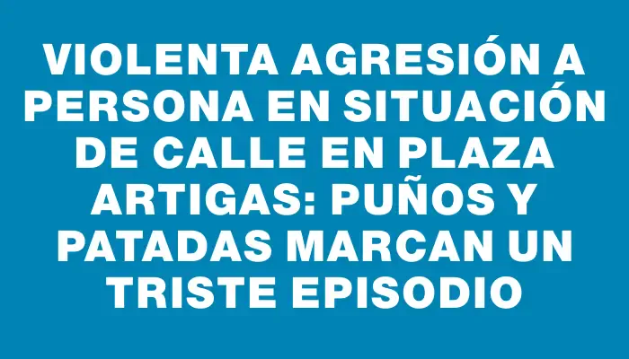 Violenta agresión a persona en situación de calle en plaza Artigas: puños y patadas marcan un triste episodio