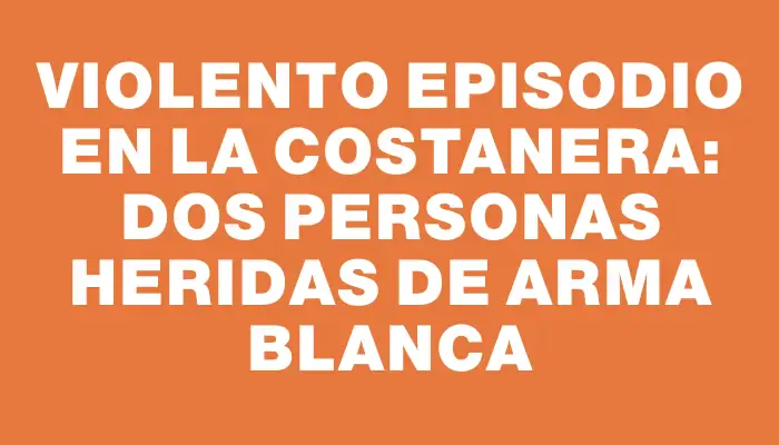 Violento episodio en la Costanera: dos personas heridas de arma blanca