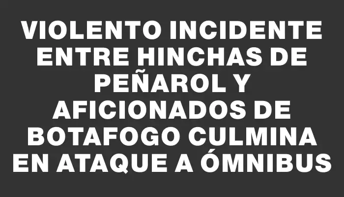 Violento incidente entre hinchas de Peñarol y aficionados de Botafogo culmina en ataque a ómnibus