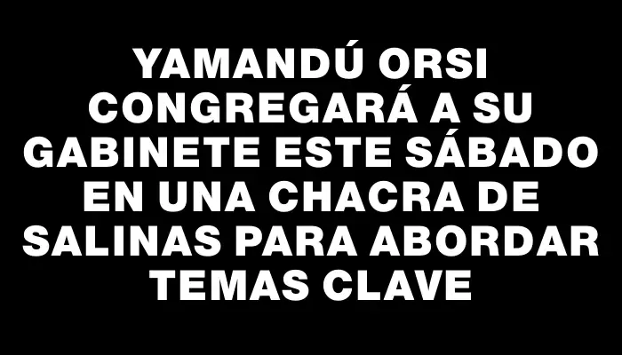 Yamandú Orsi congregará a su gabinete este sábado en una chacra de Salinas para abordar temas clave