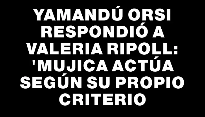 Yamandú Orsi respondió a Valeria Ripoll: 