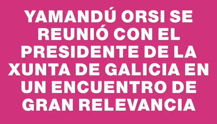 Yamandú Orsi se reunió con el presidente de la Xunta de Galicia en un encuentro de gran relevancia