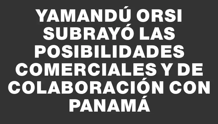 Yamandú Orsi subrayó las posibilidades comerciales y de colaboración con Panamá